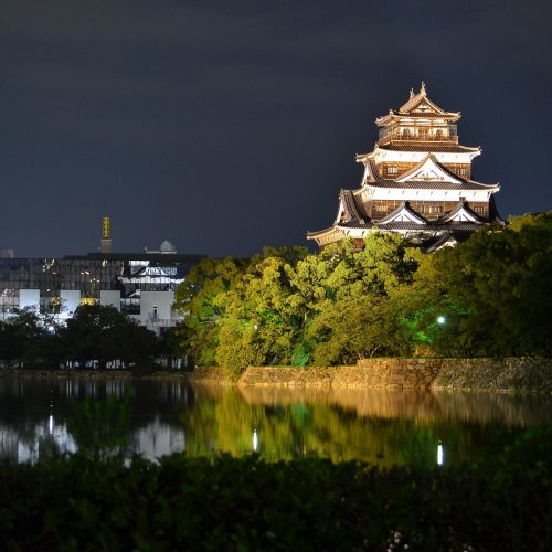 Hiroshima Castle at night